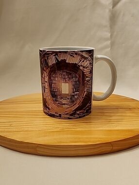 3D Bookshelf/library Ceramic Coffee Mug